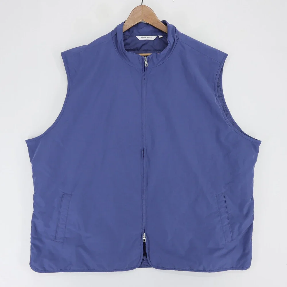 Peter Millar Mercer Vest Mens 4X Blue Full Zip Windproof Water Resistant